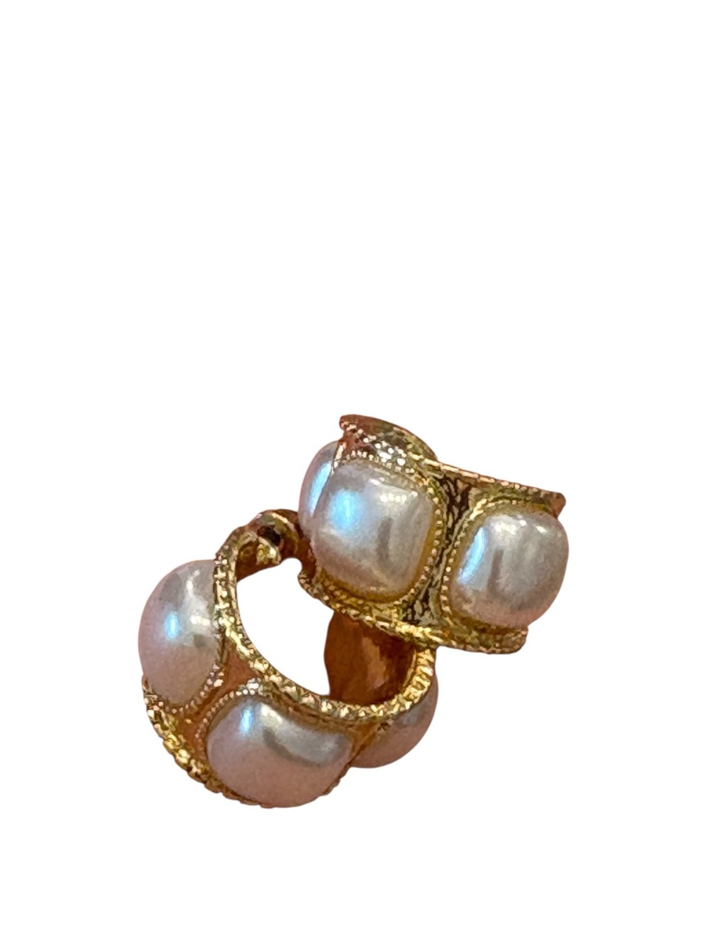 Faux Pearl-Accent Gold Tone Hoop Earrings - Women Jewelry